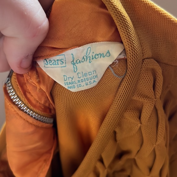 Vintage Sears Roebuck Golden Yellow MIDI Dress - Picture 6 of 6